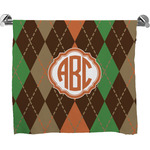 Brown Argyle Bath Towel (Personalized)