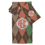 Brown Argyle Bath Towel Set - 3 Pcs (Personalized)