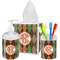 Brown Argyle Acrylic Bathroom Accessories Set w/ Monogram