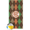 Brown Argyle Beach Towel (Personalized)