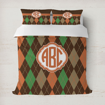Brown Argyle Duvet Cover (Personalized)