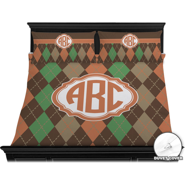 Brown Argyle Bedding Set (King) - Duvet