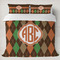 Brown Argyle Duvet Cover Set - King (Personalized)