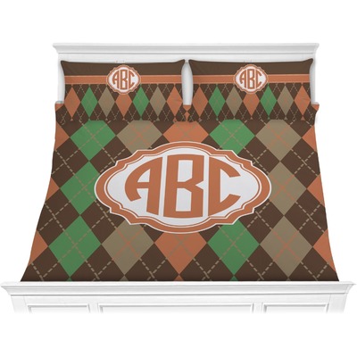 Brown Argyle Comforter Set - King (Personalized)