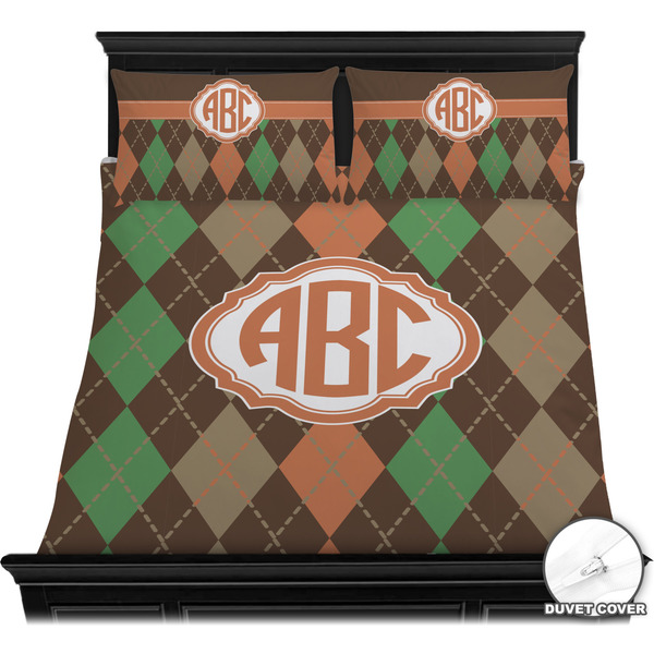 Brown Argyle Bedding Set (Queen) - Duvet