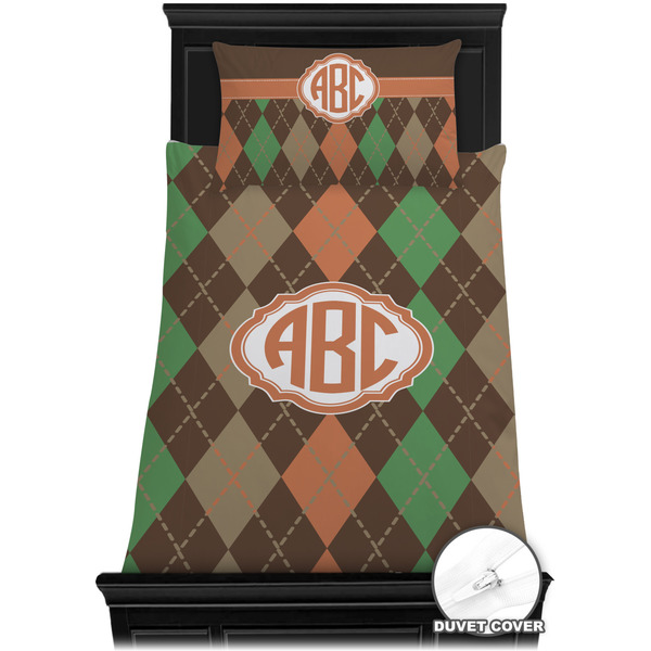 Brown Argyle Bedding Set (Twin) - Duvet
