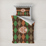 Brown Argyle Duvet Cover Set - Twin XL (Personalized)