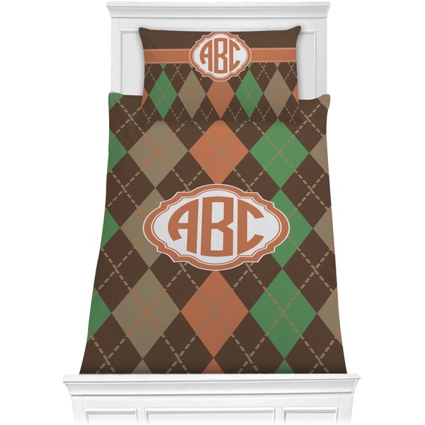 Brown Argyle Bedding Set (Twin)
