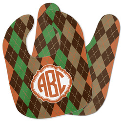 Brown Argyle Baby Bib w/ Monogram