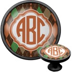 Brown Argyle Cabinet Knob (Black) (Personalized)