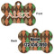 Brown Argyle Bone Shaped Dog ID Tag - Large - Approval