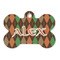 Brown Argyle Bone Shaped Dog ID Tag (Personalized)