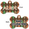 Brown Argyle Bone Shaped Dog Tag - Front & Back