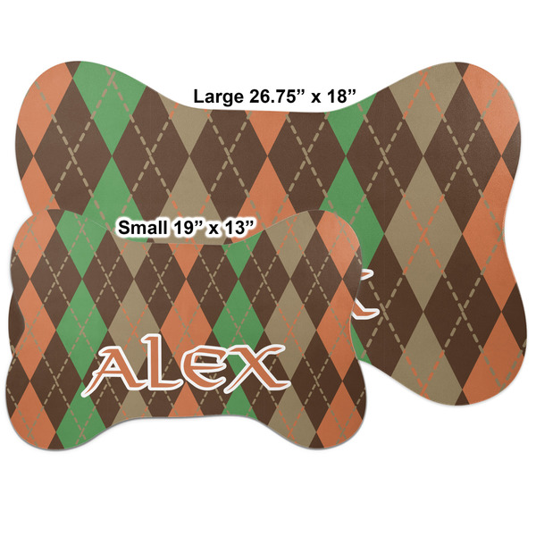 Brown Argyle Bone Shaped Mat Comparison