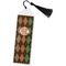 Brown Argyle Bookmark with tassel - Flat