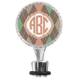 Brown Argyle Wine Bottle Stopper (Personalized)