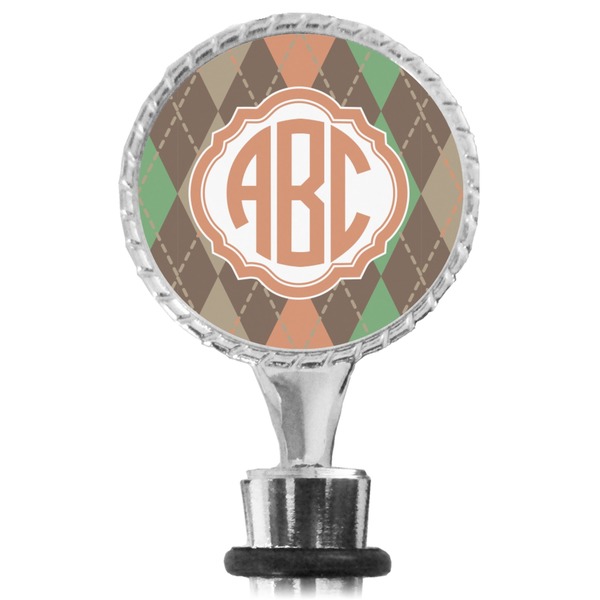Brown Argyle Bottle Stopper Main View