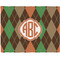 Brown Argyle Woven Fabric Placemat - Twill w/ Monogram
