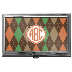 Brown Argyle Business Card Case