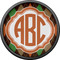 Brown Argyle Cabinet Knob - Black - Front