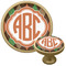 Brown Argyle Cabinet Knob - Gold (Personalized)