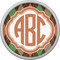 Brown Argyle Cabinet Knob - Nickel - Front