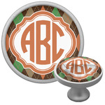 Brown Argyle Cabinet Knob (Silver) (Personalized)