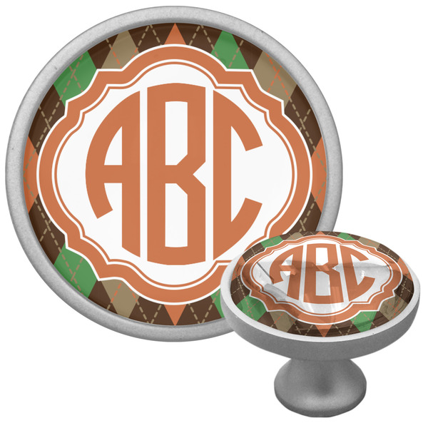 Custom Brown Argyle Cabinet Knob (Personalized)