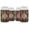 Brown Argyle Can Cooler (12 oz) - Set of 4 w/ Monogram