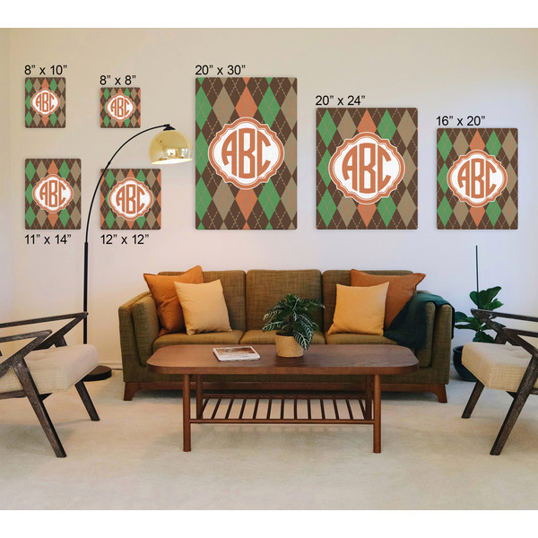 Brown Argyle Canvas Prints - Multiple Sizes