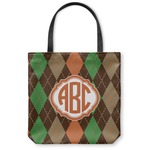 Brown Argyle Canvas Tote Bag - Small - 13"x13" (Personalized)