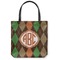 Brown Argyle Canvas Tote Bag - Small - 13"x13" (Personalized)
