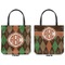 Brown Argyle Canvas Tote - Front and Back