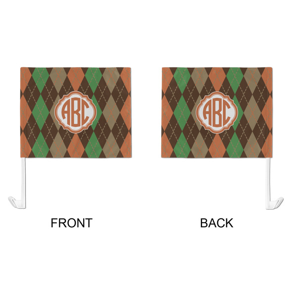 Brown Argyle Car Flag - Large - APPROVAL