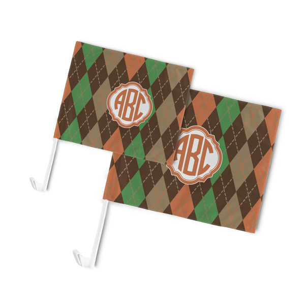 Brown Argyle Car Flags - PARENT MAIN (both sizes)