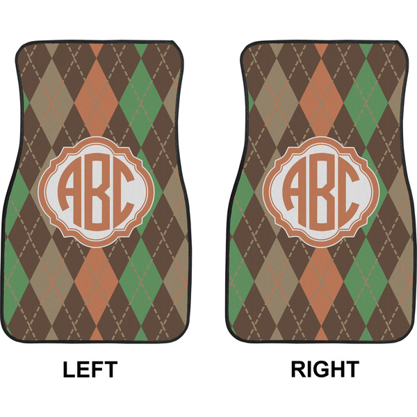 Brown Argyle Car Mat Front - Approval