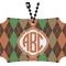 Brown Argyle Rear View Mirror Ornament (Personalized)