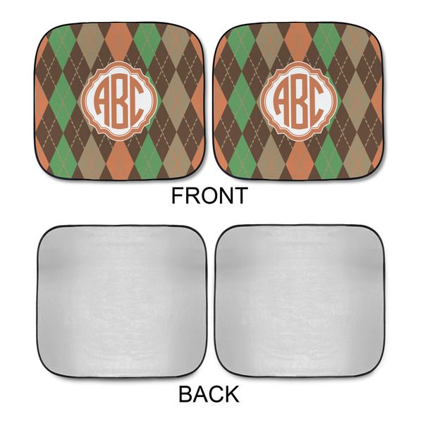 Brown Argyle Car Sun Shades - APPROVAL