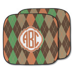 Brown Argyle Car Sun Shade - Two Piece (Personalized)