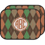 Brown Argyle Car Floor Mats (Back Seat) (Personalized)