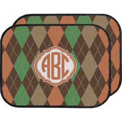 Brown Argyle Car Floor Mats (Back Seat) (Personalized)