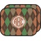 Brown Argyle Car Floor Mats (Back Seat) (Personalized)