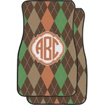Brown Argyle Car Floor Mats (Front Seat) (Personalized)