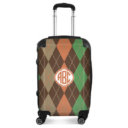 Brown Argyle Suitcase - 20" Carry On (Personalized)