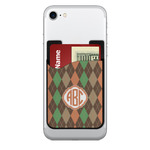 Brown Argyle 2-in-1 Cell Phone Credit Card Holder & Screen Cleaner (Personalized)
