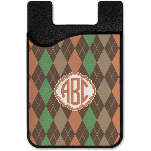 Brown Argyle Cell Phone Credit Card Holder