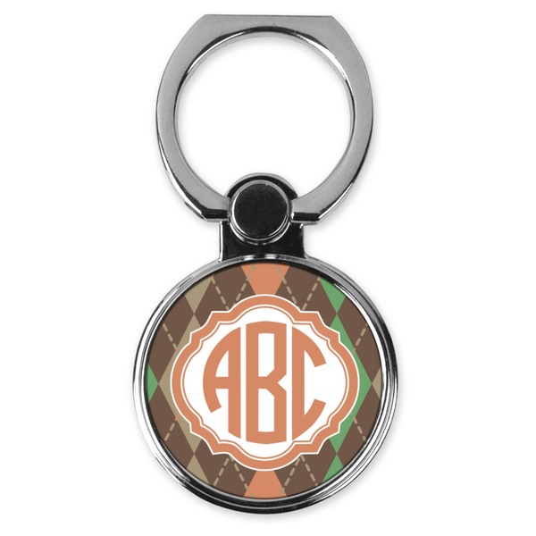 Custom Brown Argyle Cell Phone Ring Stand & Holder (Personalized)