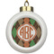Brown Argyle Ceramic Ball Ornament (Personalized)