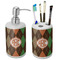 Brown Argyle Ceramic Bathroom Accessories Set (Personalized)