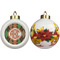 Brown Argyle Ceramic Christmas Ornament - Poinsettias (APPROVAL)